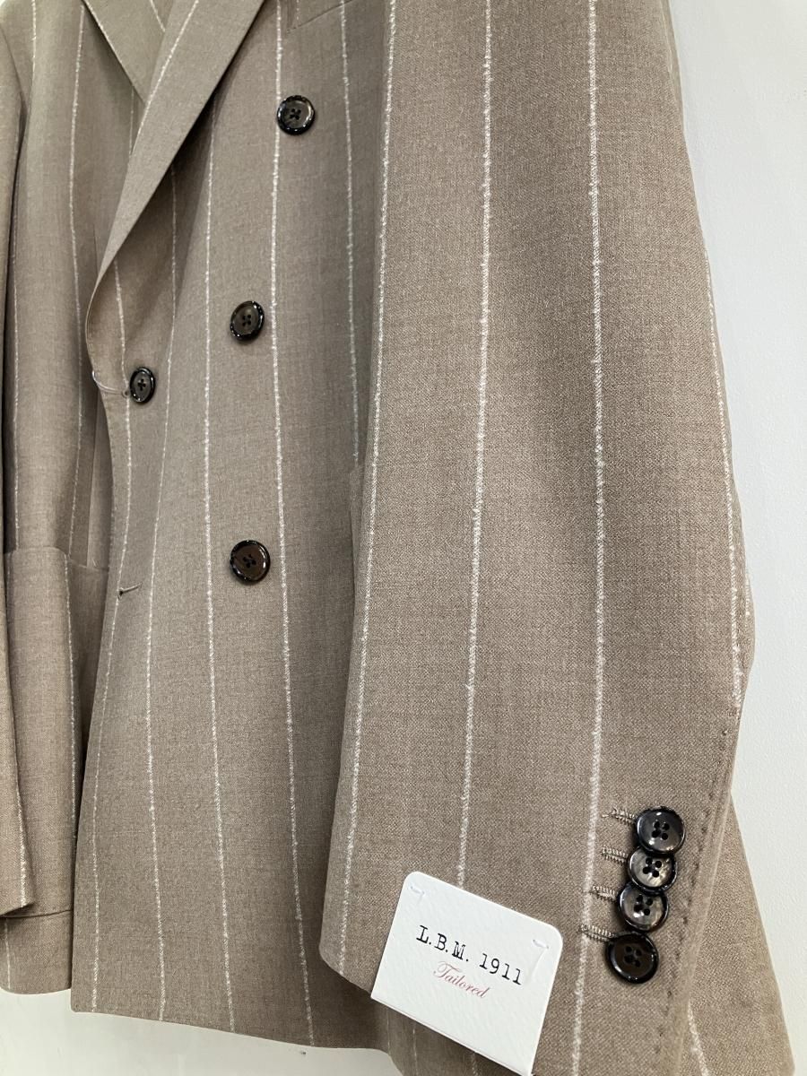 LBM キャメルストライプ ダブルブレスト6つボタン2つ掛け サイドベンツ