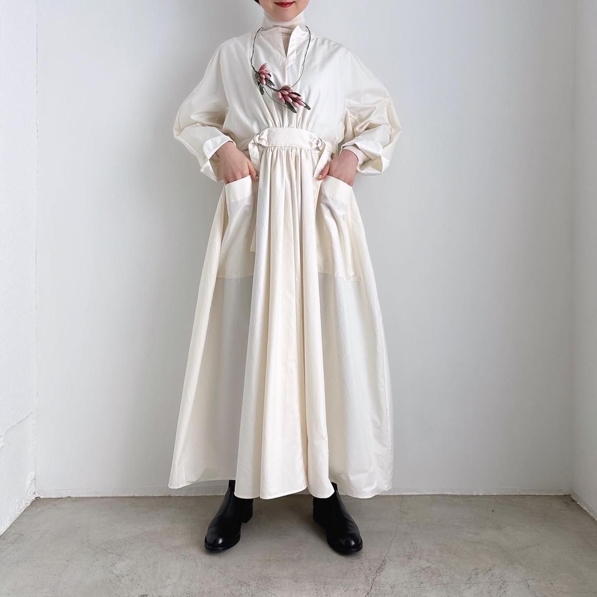 TENNE HANDCRAFTED MODERN new waist shirring dress /007*OP#IT TENNE HANDCRAFTED MODERN new waist shirring dress /007*OP#IT