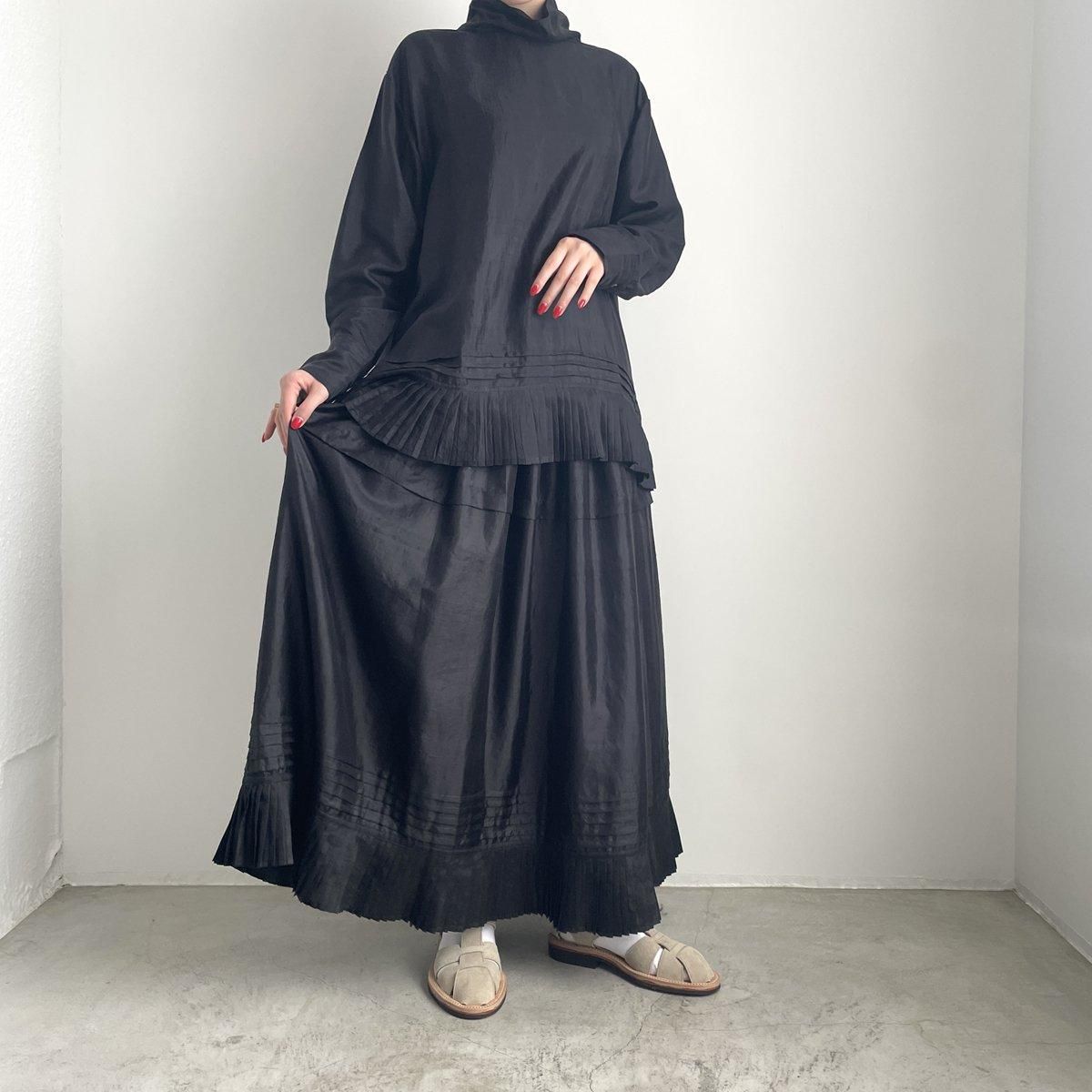 BUNON ブノン : Wide Sleeve Ribbon Blouse シルクワイド