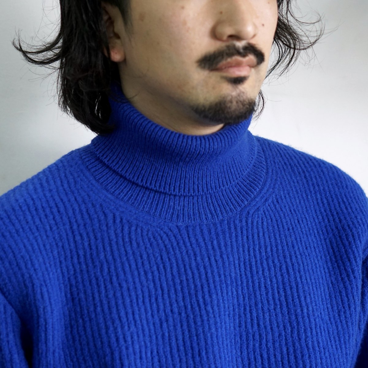 AURALEE MILLED FRENCH MERINO RIB KNIT TURTLE / A23AT02MR*KN#GH