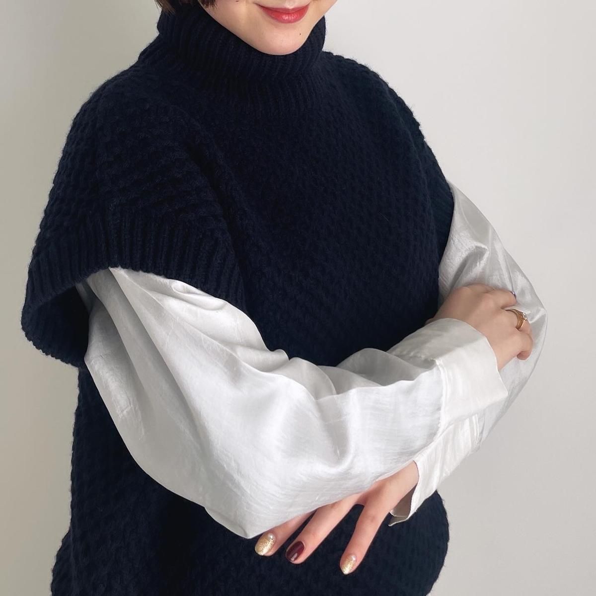 メーカー ANSPINNEN waffle vest(ヤク×カムバックラム)/ANS-WK0094*KN#IT ベスト+ジレ