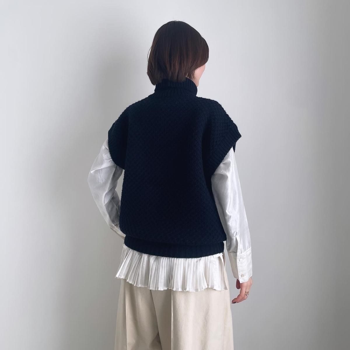 ANSPINNEN waffle vest(ヤク×カムバックラム)/ANS-WK0094*KN#IT