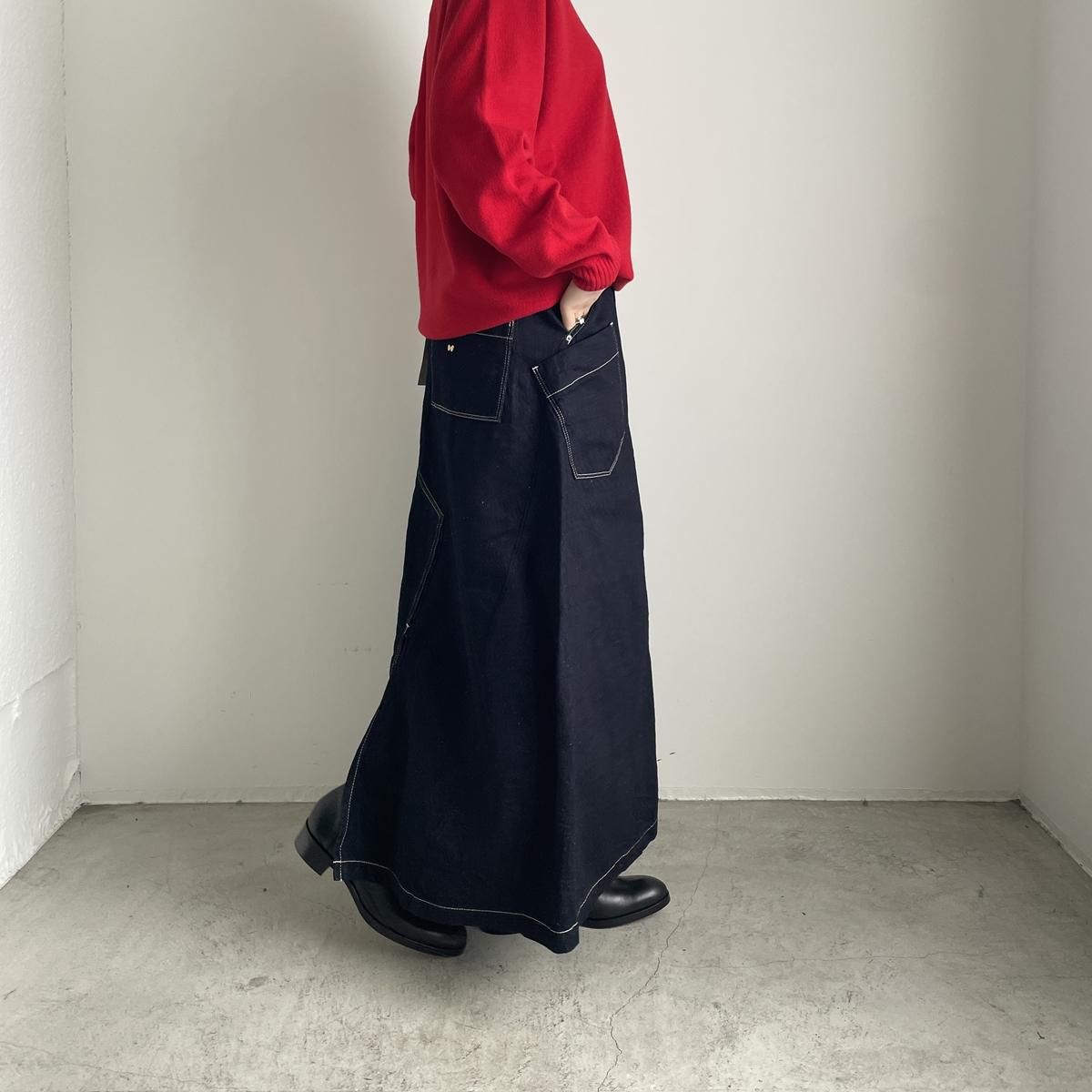 mina perhonen always(オールウェイズ）デニムロングスカート(indigo 