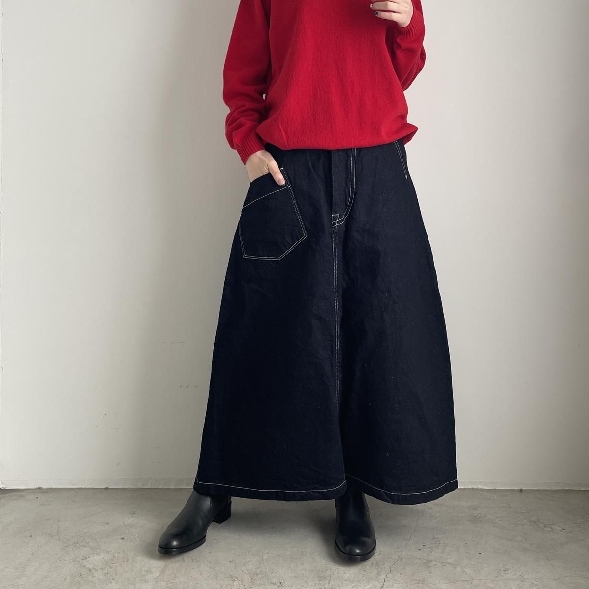 mina perhonen always(オールウェイズ）デニムロングスカート(indigo 