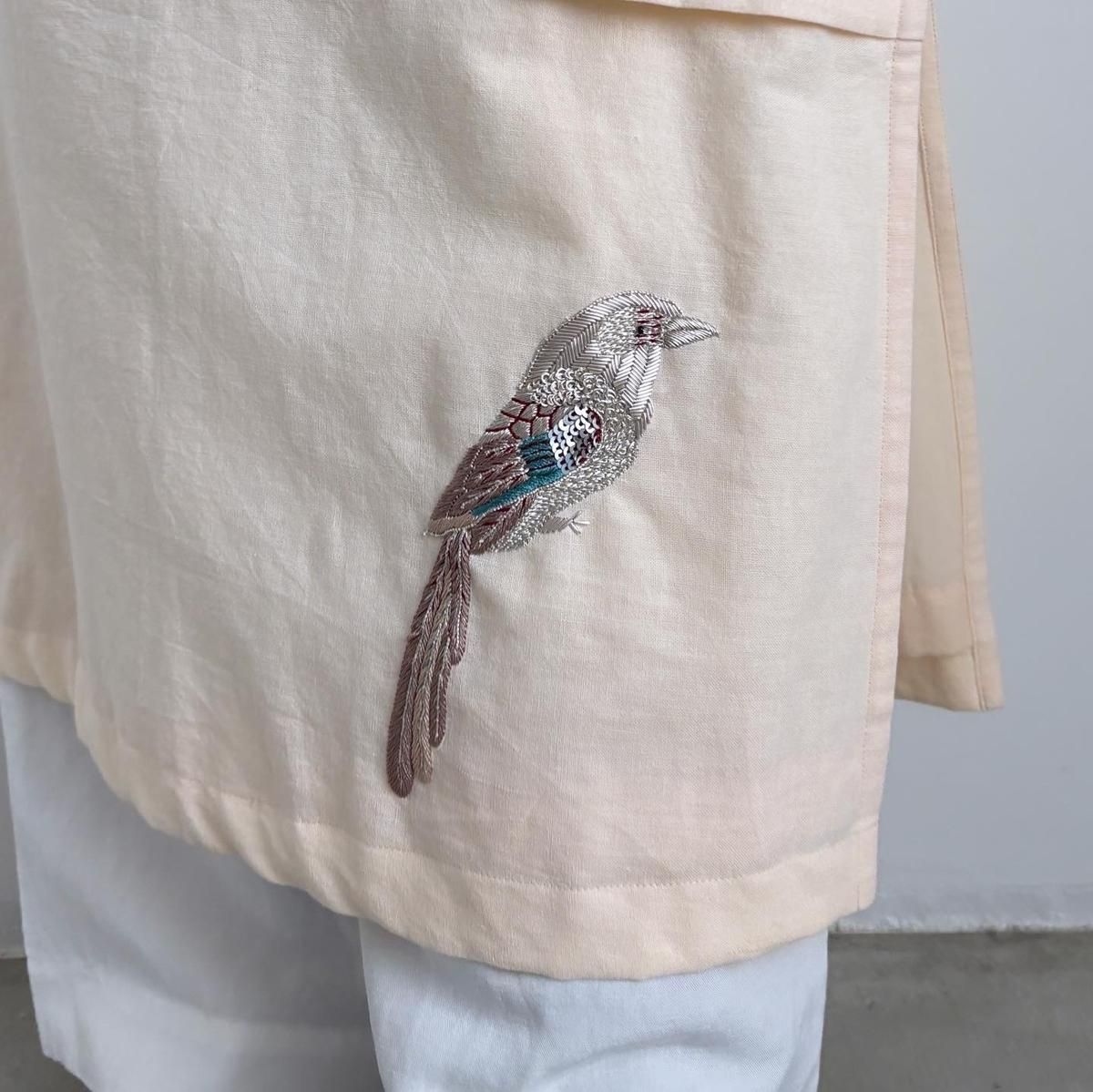 BUNON Kahdi Cotton ＆ Bird Embroidery Wrap Skirt/BN2427*SK