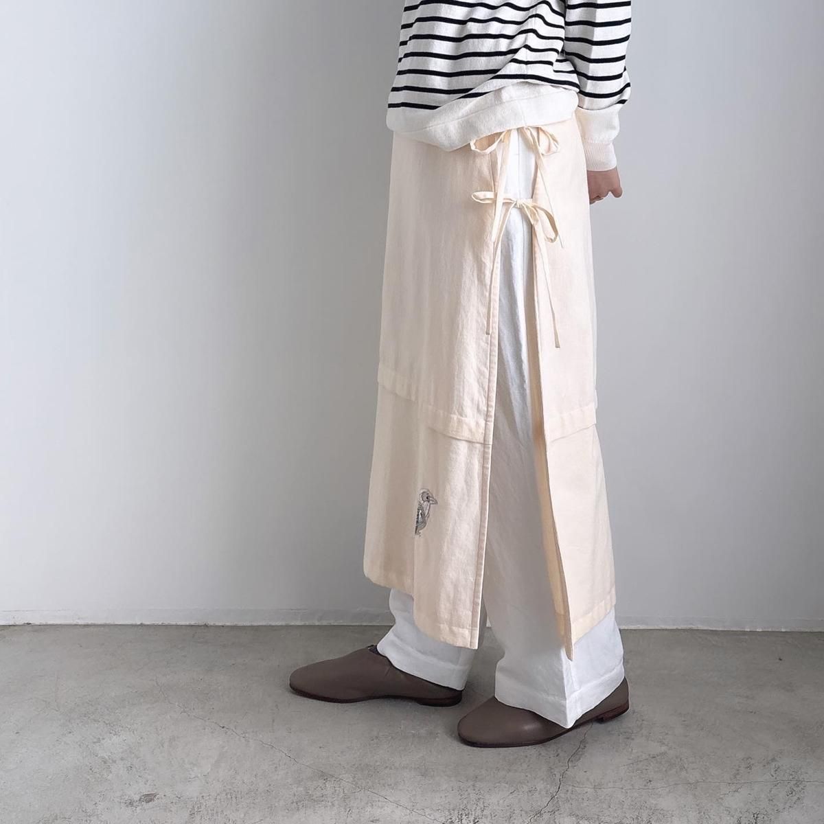 くりぼん BUNON Kahdi Cotton ＆ Bird Embroidery Wrap Skirt/BN2427*SK