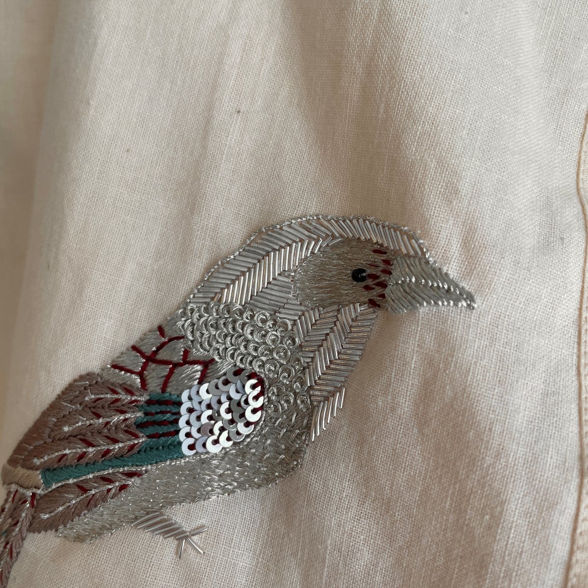 BUNON Kahdi Cotton ＆ Bird Embroidery Sailor Slit Dress/BN2425*OP 