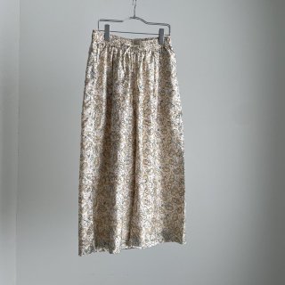 BUNON Khadi Silk Flower Print Embroidery Tuck Pants /BN2405*PT#IT