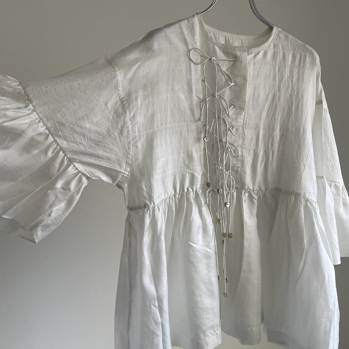 BUNON Kahdi Silk Wide Sleeve Ribbon Blouse/BN2401*SL#IT