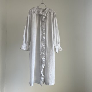 BUNON Khadi Cotton Silk Embroidery Frill Dress/BN2421*OP#IT