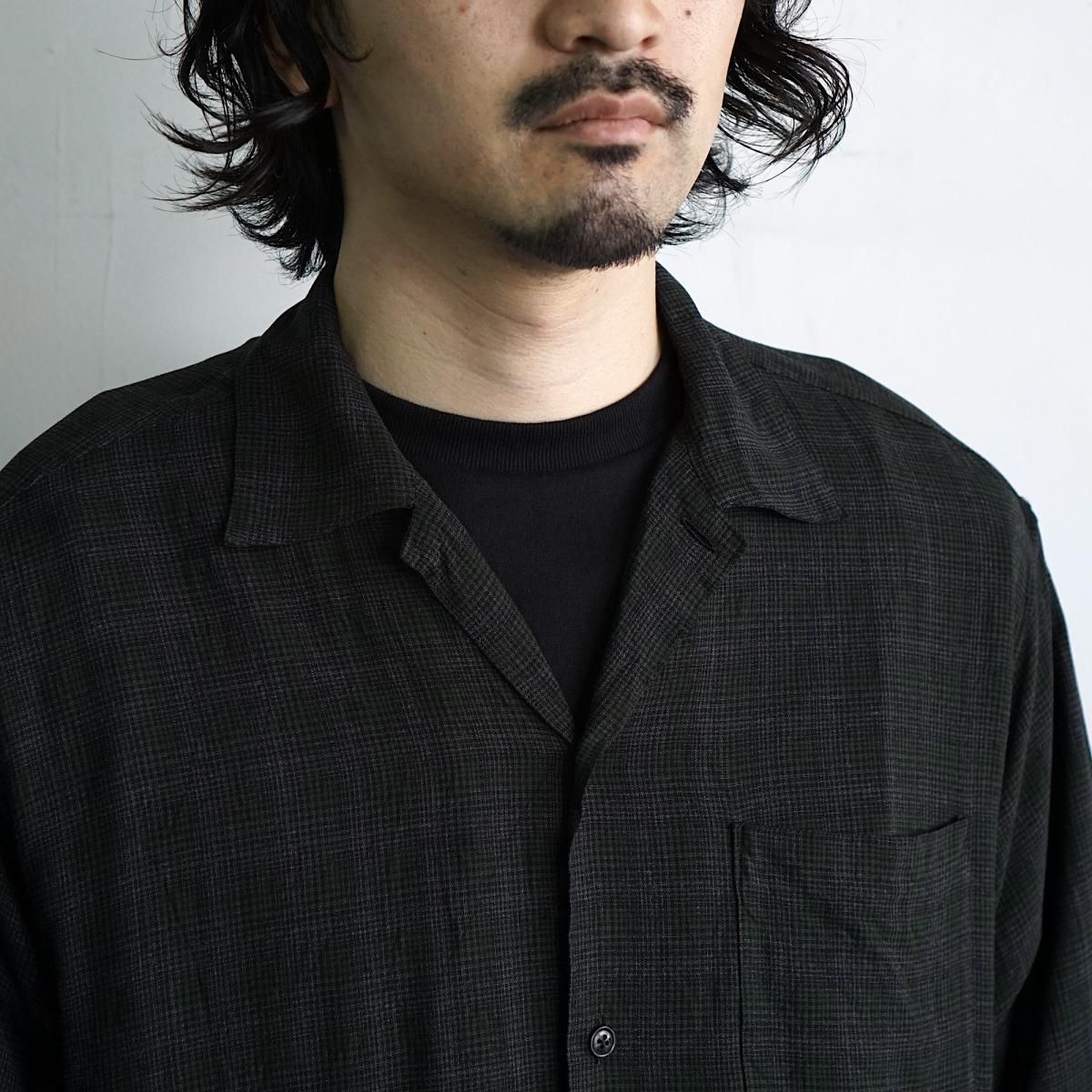 maatee&sons 24aw 強撚レーヨンオープンカラーシャツ