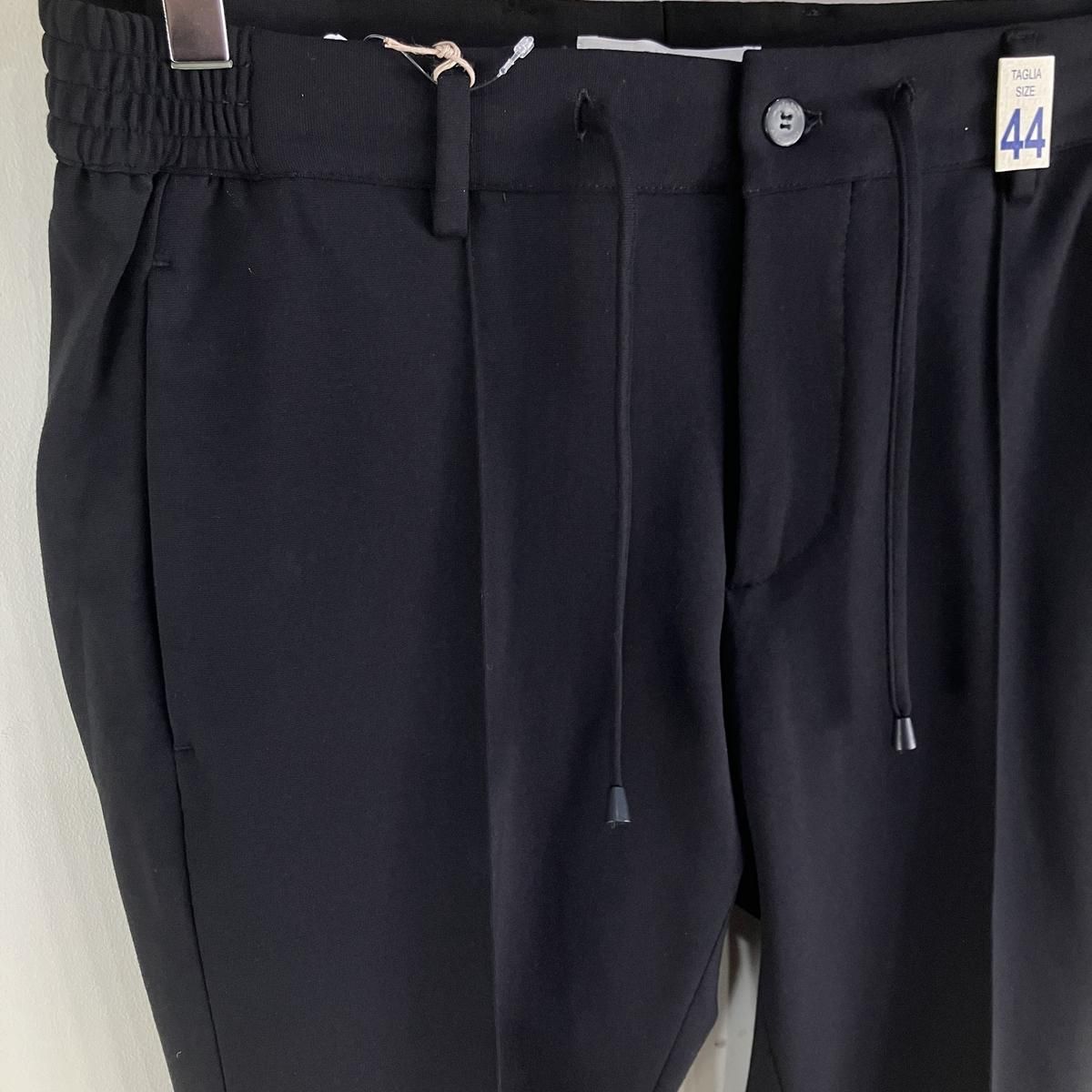 MASACCIO/M1 ブラック スラックス サイズ44 ジャージ ジャブスアルキヴィオ マサッチョクリース有 定番ウオッシャブル