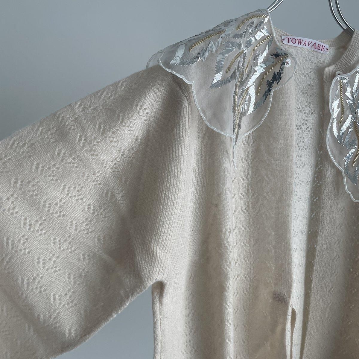 TOWAVASE Panier cardigan(襟付き 1PLY)/28-0028A*KN#IT TOWAVASE Panier cardigan(襟付き 1PLY)/28-0028A*KN#IT