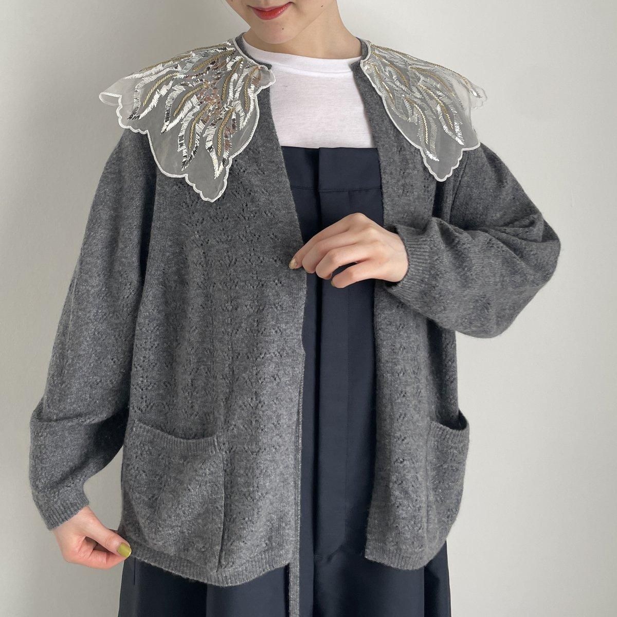 TOWAVASE Panier cardigan(襟付き 1PLY)/28-0028A*KN#IT TOWAVASE Panier cardigan(襟付き 1PLY)/28-0028A*KN#IT