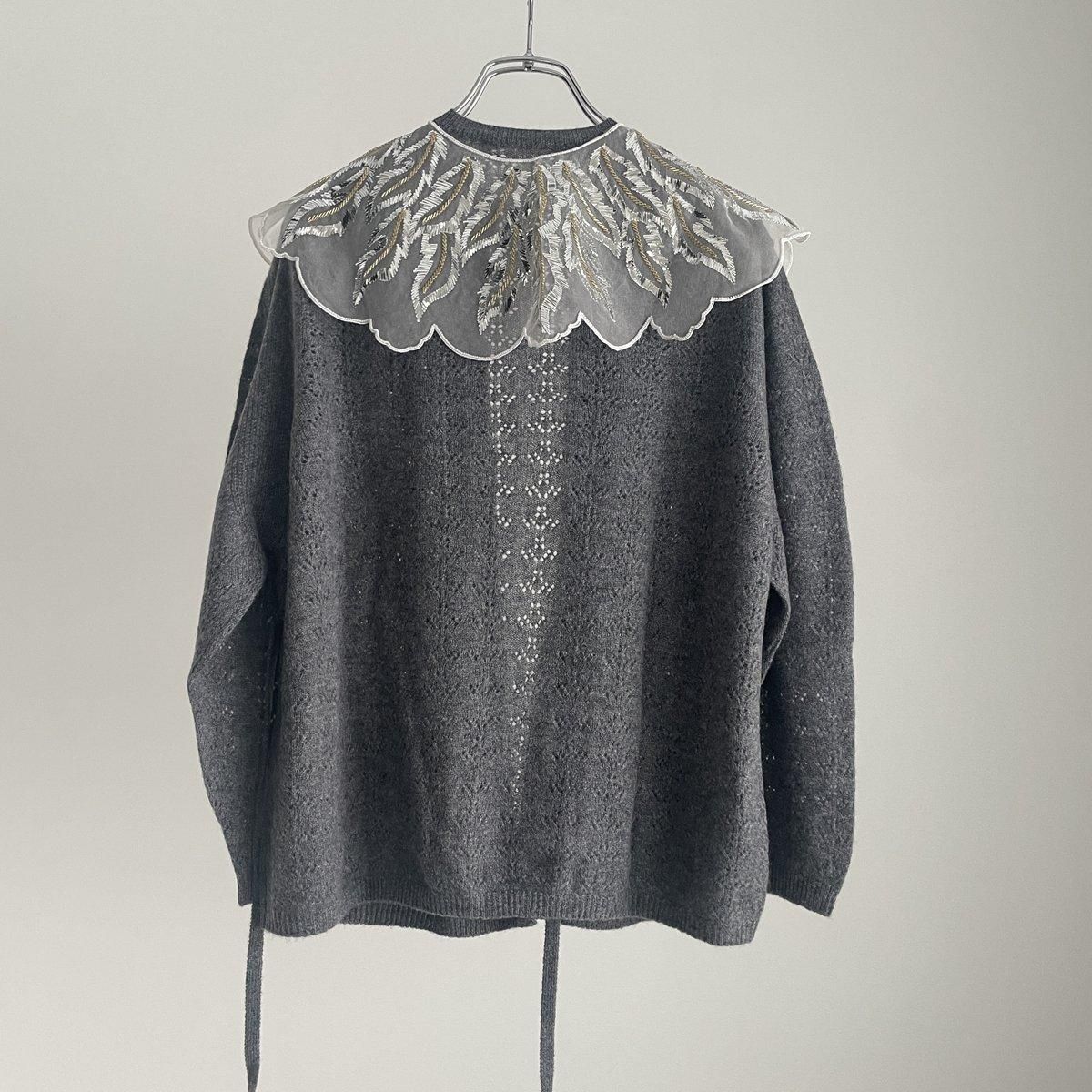 TOWAVASE Panier cardigan(襟付き 1PLY)/28-0028A*KN#IT TOWAVASE Panier cardigan(襟付き 1PLY)/28-0028A*KN#IT