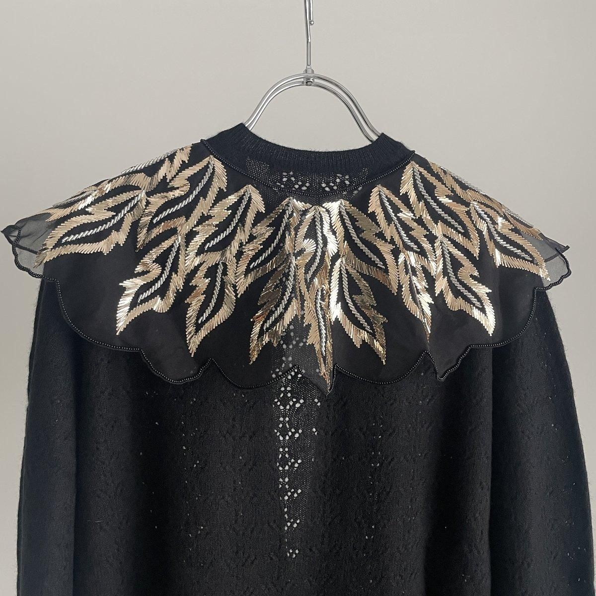 一点物✨️【TOWAVASE】レース編み刺繍カーディガン アンティーク 日本製 S 一点物✨️【TOWAVASE】レース編み刺繍カーディガン