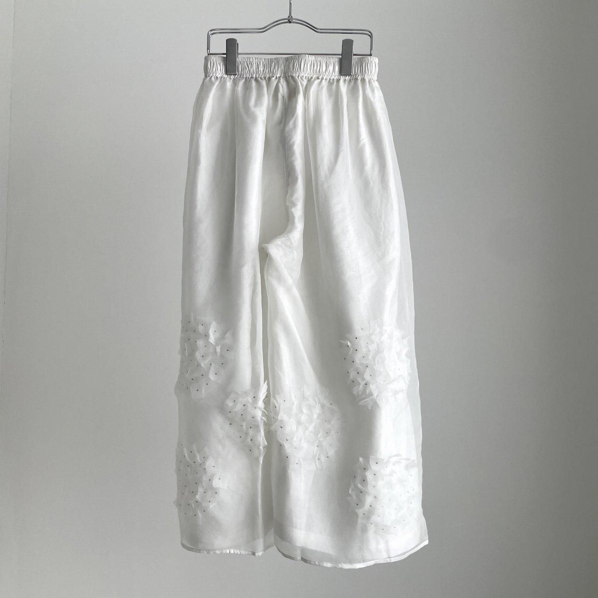 BUNON Khadi Silk Organdy & Embroidery Hydrangea Layered Pants /BN2469*PT#IT  - ARTHUR FASHION WORLD