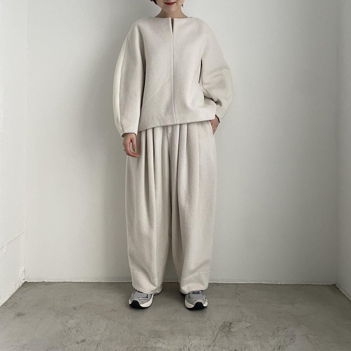 TENNE HANDCRAFTED MODERN waist lib Knit 3 tuck wide pants/007*PT 