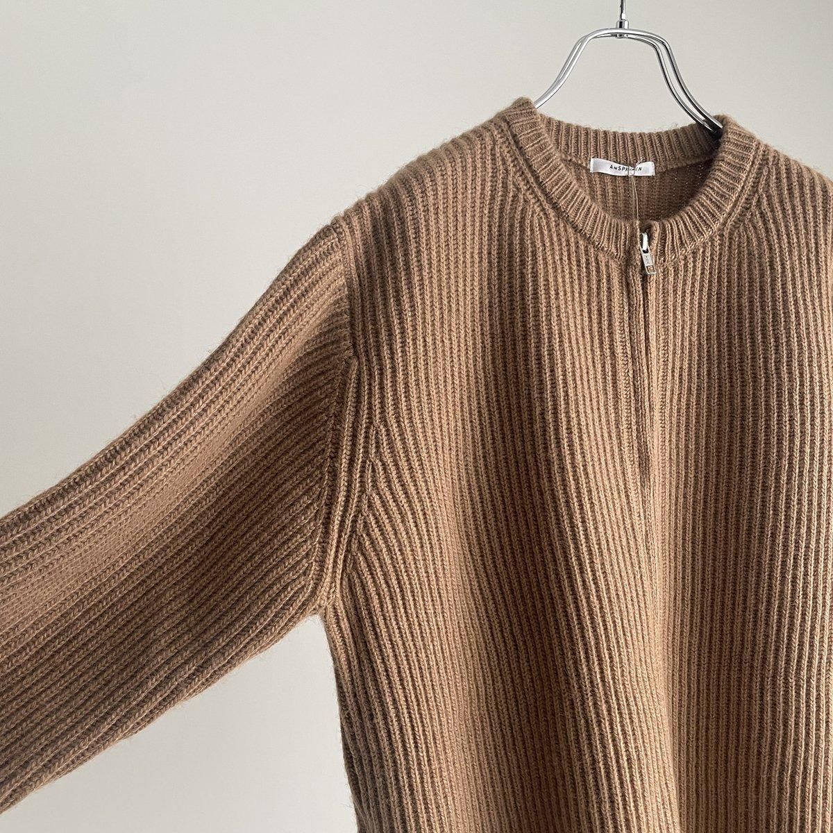 ANSPINNEN zip-up crewneck(ベビーキャメル)/ANS-UK0069*KN#IT