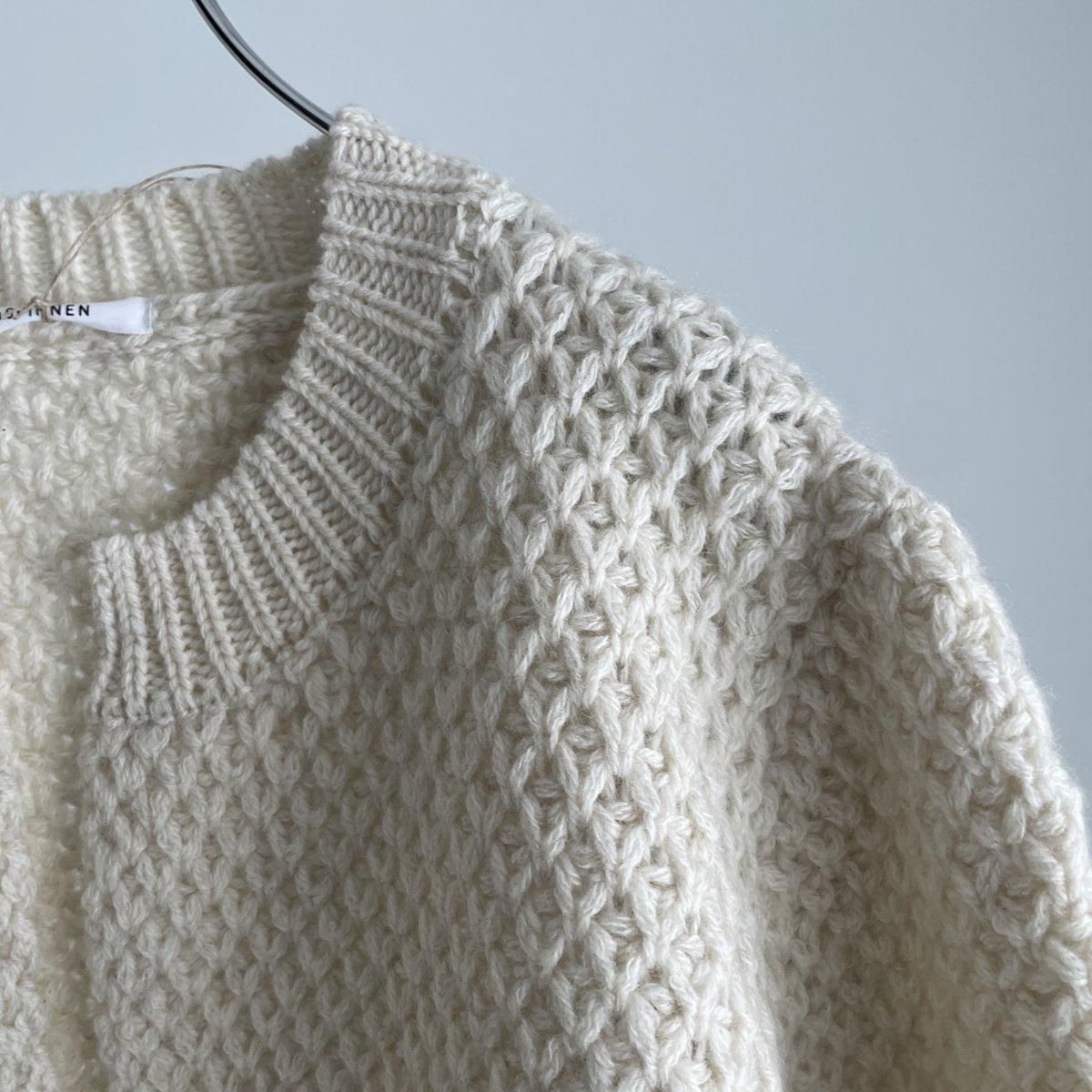 ANSPINNEN crew neck waffle cardigan(ヤク×カムバックラム)/ANS