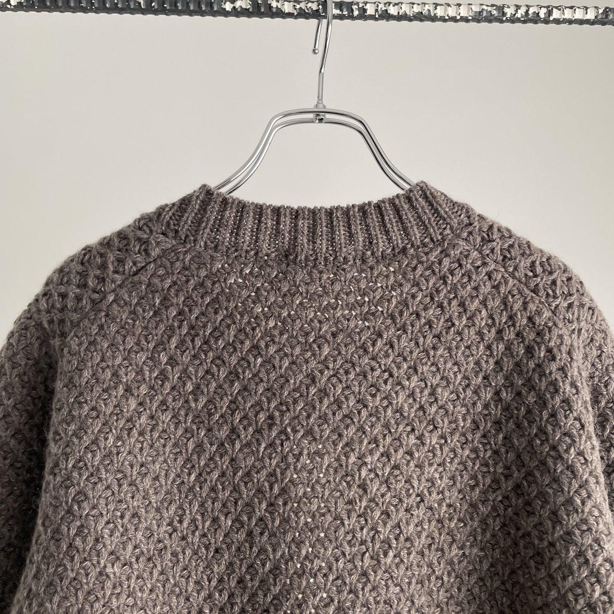 ANSPINNEN crew neck waffle cardigan(ヤク×カムバックラム)/ANS ANSPINNEN crew neck waffle cardigan(ヤク×カムバックラム)/ANS