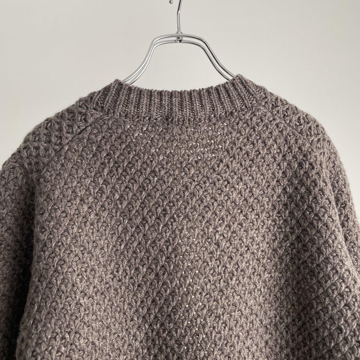 ANSPINNEN crew neck waffle cardigan(ヤク×カムバックラム)/ANS