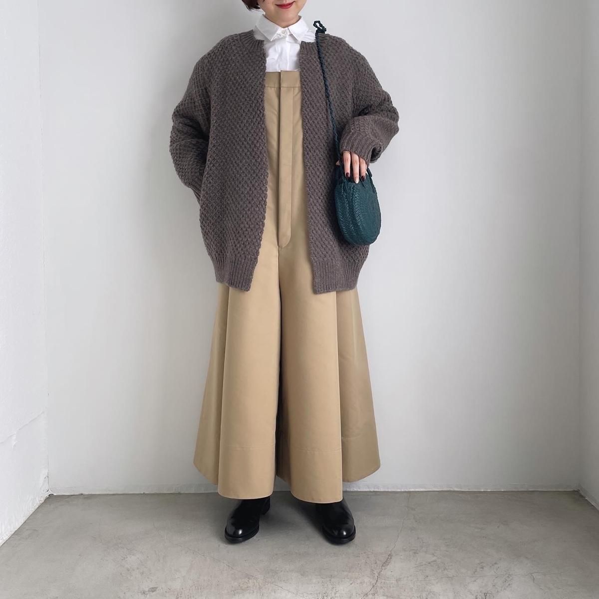 ANSPINNEN crew neck waffle cardigan(ヤク×カムバックラム)/ANS ANSPINNEN crew neck waffle cardigan(ヤク×カムバックラム)/ANS