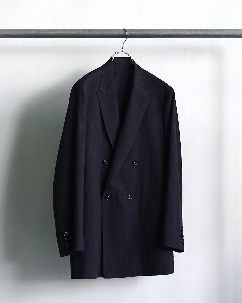 25SS ULTERIOR SILK WOOL STRIPED OX DB JKT / ULJK23-KA188-B 25SS ULTERIOR SILK WOOL STRIPED OX DB JKT / ULJK23-KA188-B