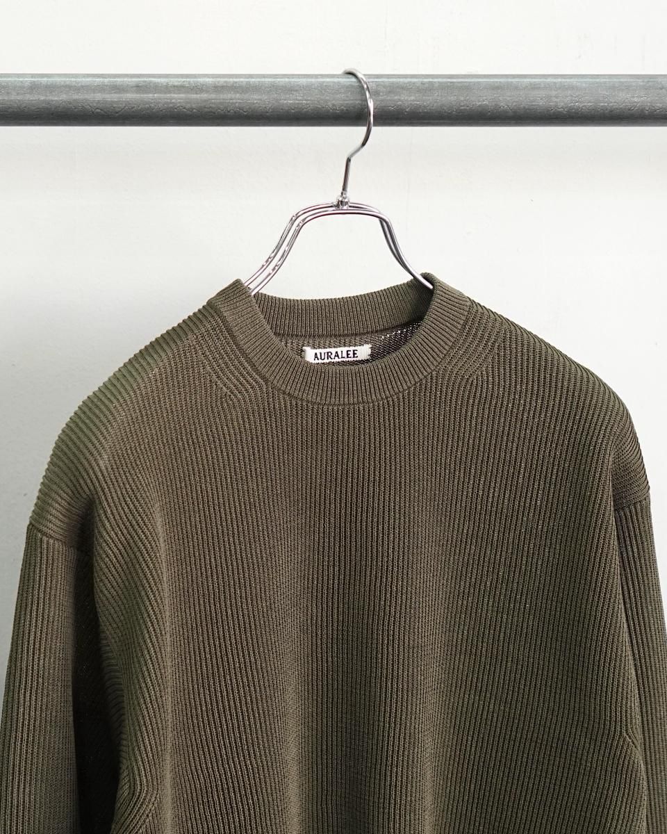 25SS AURALEE FLAT YARN RIB KNIT P/O / A25SP01SY*KN#GH 25SS AURALEE FLAT YARN RIB KNIT P/O / A25SP01SY*KN#GH