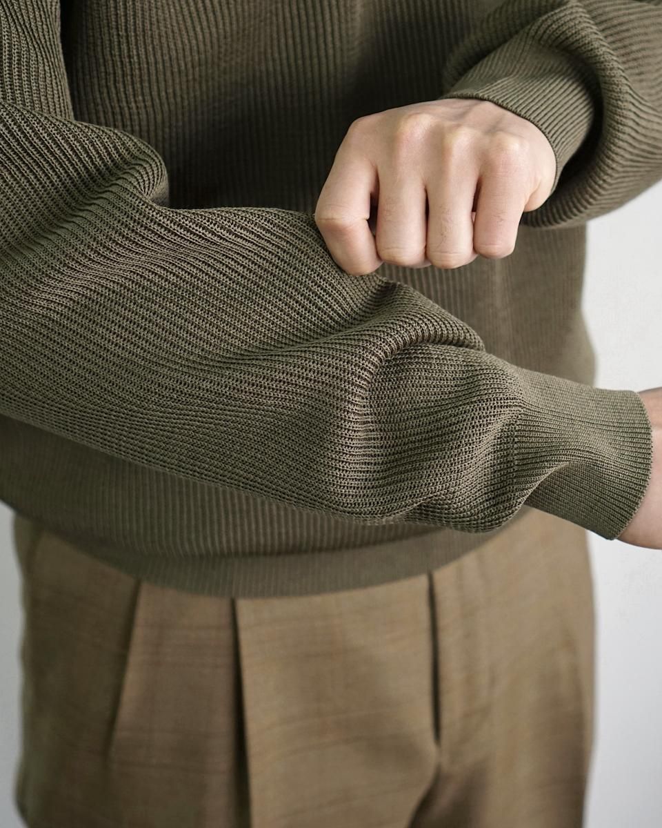 25SS AURALEE FLAT YARN RIB KNIT P/O / A25SP01SY*KN#GH 25SS AURALEE FLAT YARN RIB KNIT P/O / A25SP01SY*KN#GH