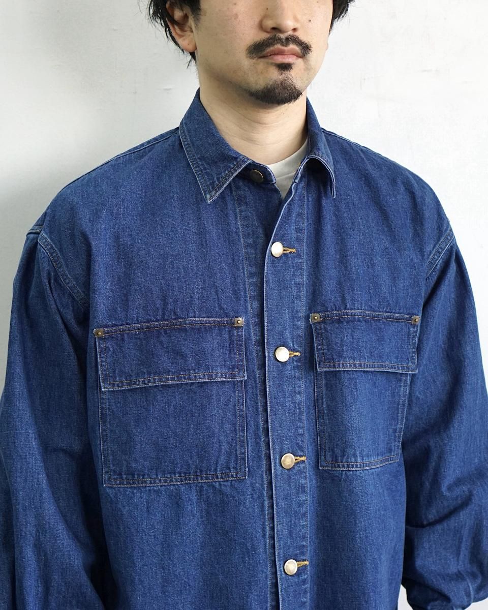 25SS AURALEE SELVEDGE LIGHT OZ DENIM SHIRT / A25SS01SD*SL#GH 25SS AURALEE SELVEDGE LIGHT OZ DENIM SHIRT / A25SS01SD*SL#GH