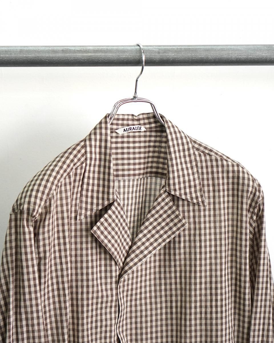25SS AURALEE AIRY LIGHT COTTON CHECK P/O SHIRT / A25SS02GC 25SS AURALEE AIRY LIGHT COTTON CHECK P/O SHIRT / A25SS02GC