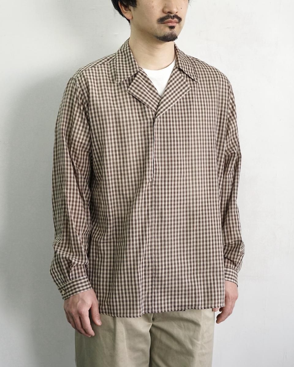 25SS AURALEE AIRY LIGHT COTTON CHECK P/O SHIRT / A25SS02GC 25SS AURALEE AIRY LIGHT COTTON CHECK P/O SHIRT / A25SS02GC