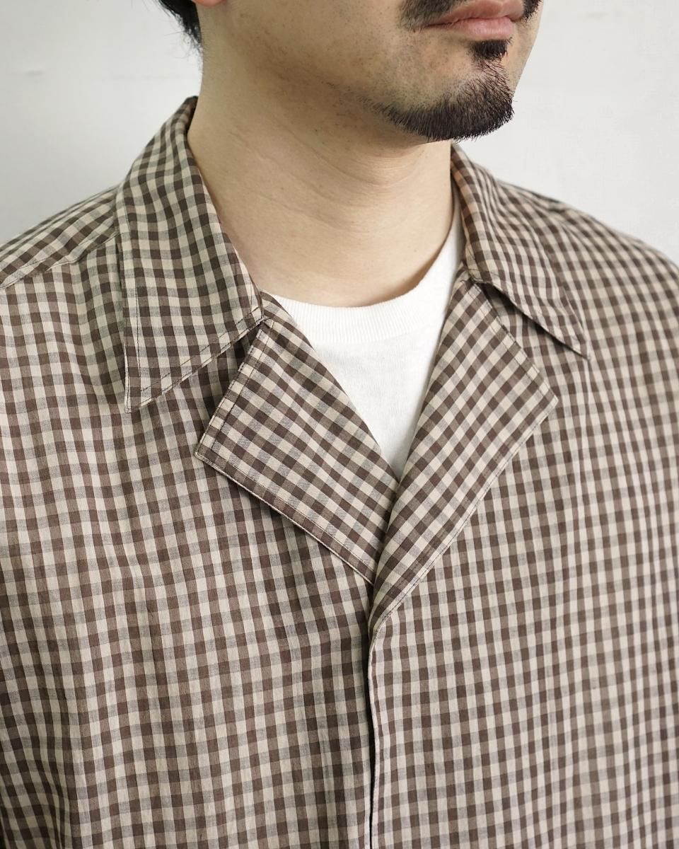 25SS AURALEE AIRY LIGHT COTTON CHECK P/O SHIRT / A25SS02GC 25SS AURALEE AIRY LIGHT COTTON CHECK P/O SHIRT / A25SS02GC
