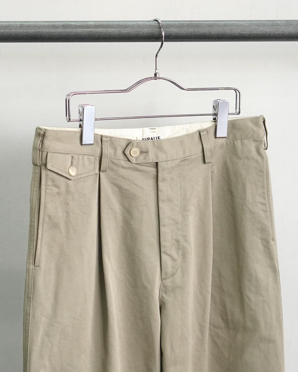 25SS AURALEE WASHED FINX CHINO ONE-TUCK PANTS / A25SP02FC*PT 25SS AURALEE WASHED FINX CHINO ONE-TUCK PANTS / A25SP02FC*PT