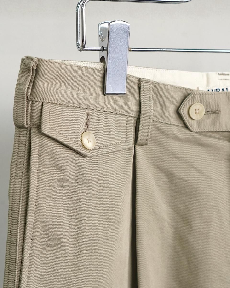 25SS AURALEE WASHED FINX CHINO ONE-TUCK PANTS / A25SP02FC*PT 25SS AURALEE WASHED FINX CHINO ONE-TUCK PANTS / A25SP02FC*PT
