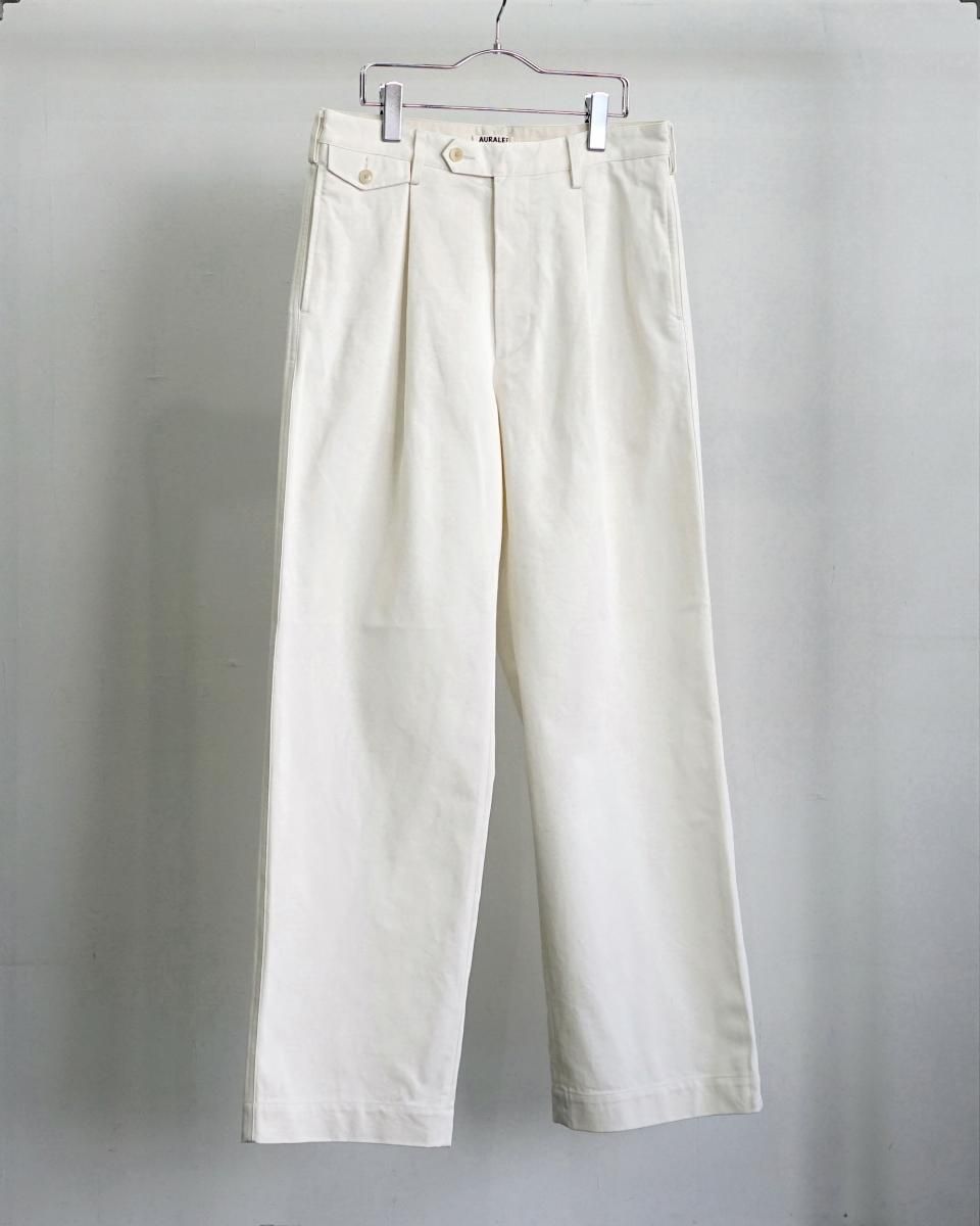 25SS AURALEE WASHED FINX CHINO ONE-TUCK PANTS / A25SP02FC*PT 25SS AURALEE WASHED FINX CHINO ONE-TUCK PANTS / A25SP02FC*PT