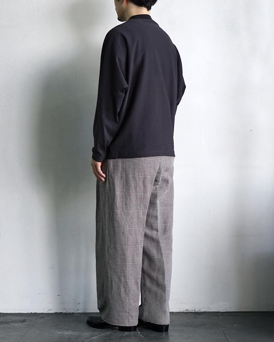 25SS nonnotte Draping Elastic In Tuck Wide Trousers (African