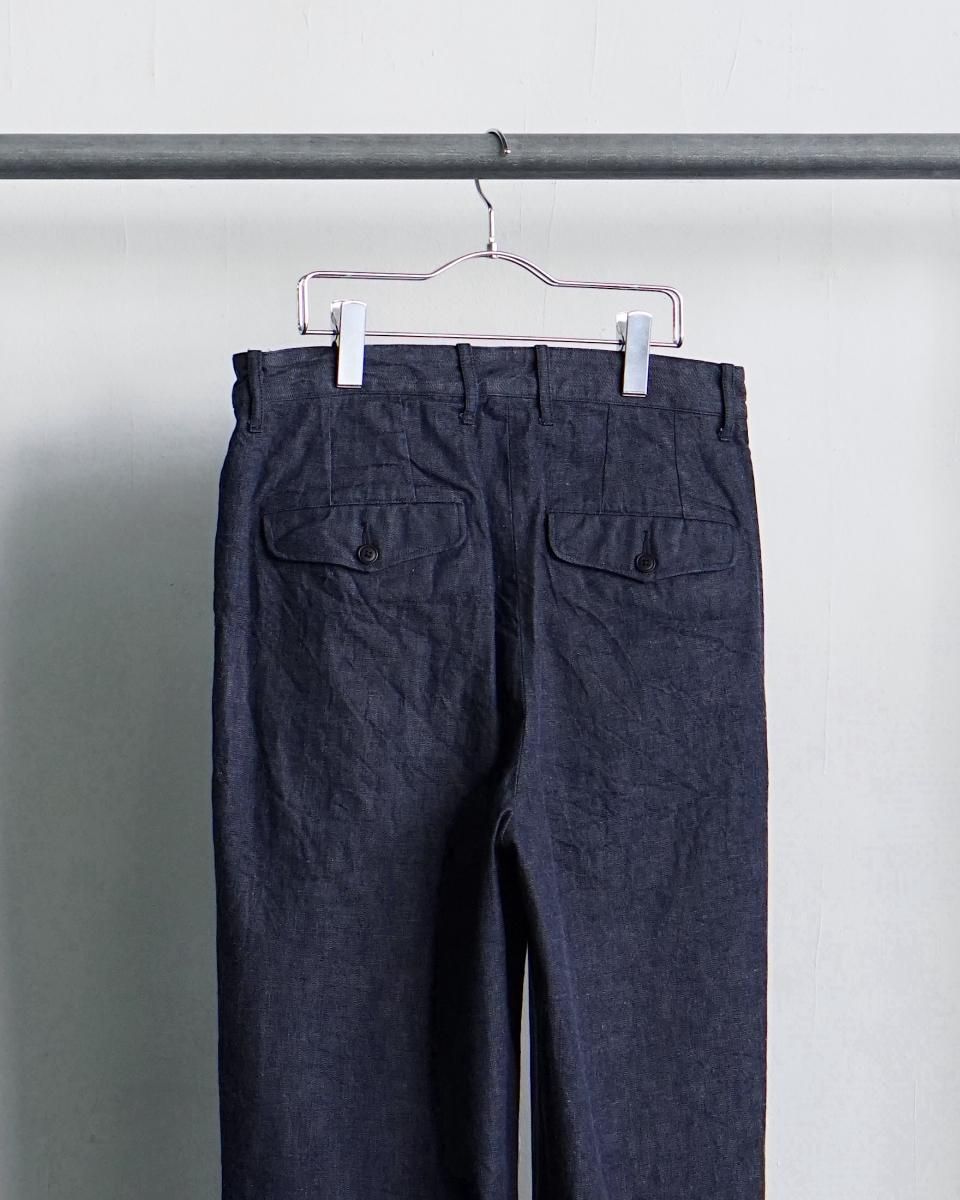 25SS ULTERIOR WASHED LIGHT DENIM TUCKED TROUSERS / ULPT65 25SS ULTERIOR WASHED LIGHT DENIM TUCKED TROUSERS / ULPT65