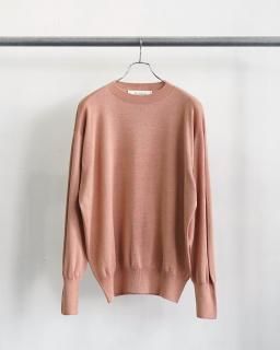 Olde H&Daughter SILK PLAIN STITCH CREW L/S / BK004*KN#GH