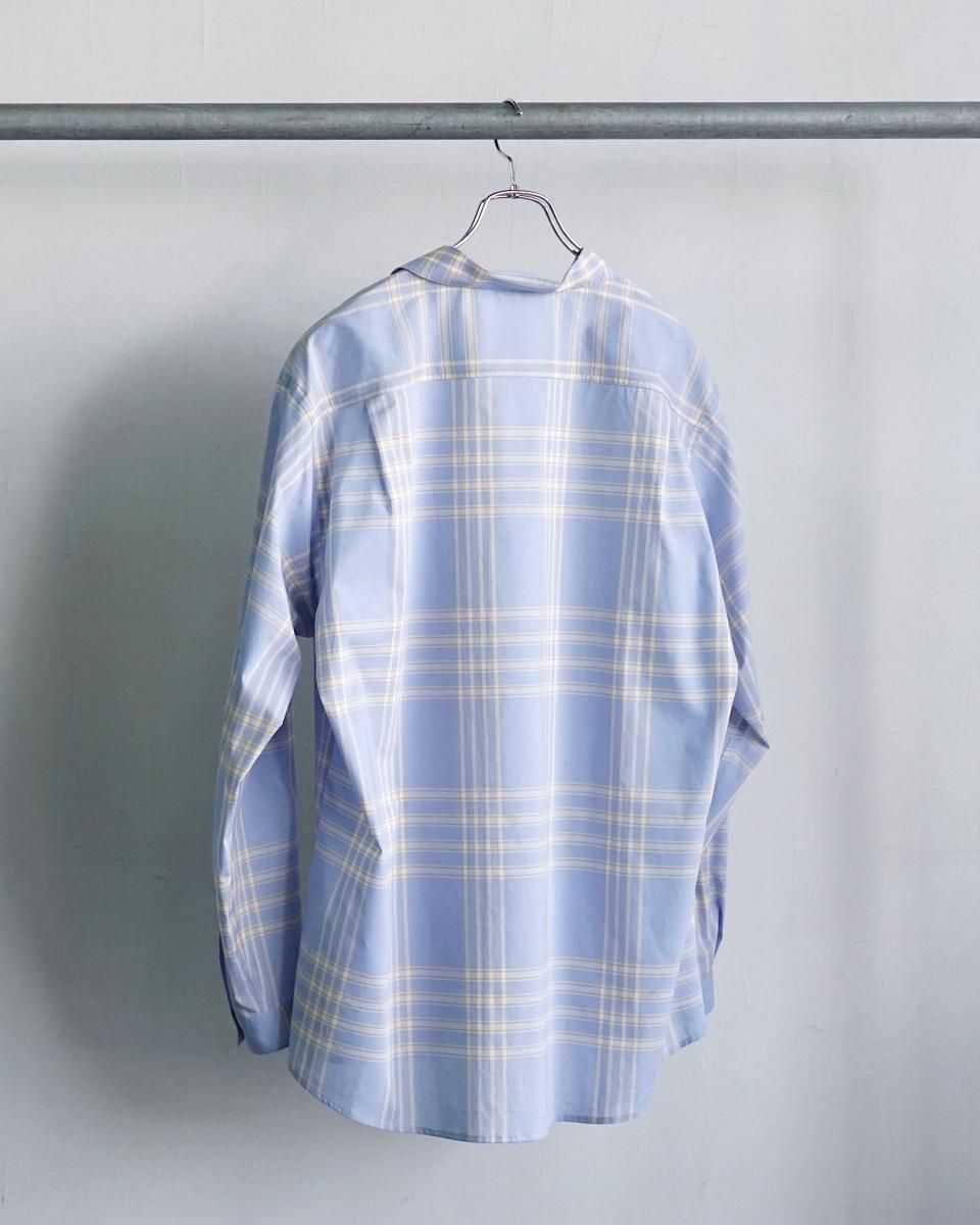 25SS AURALEE WASHED FINX TYPEWRITER CHECK P/O SHIRT 25SS AURALEE WASHED FINX TYPEWRITER CHECK P/O SHIRT
