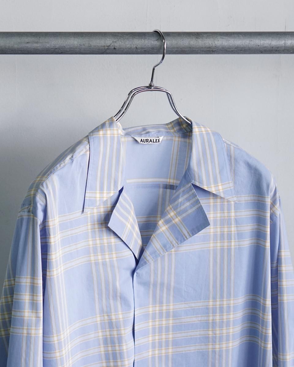 25SS AURALEE WASHED FINX TYPEWRITER CHECK P/O SHIRT 25SS AURALEE WASHED FINX TYPEWRITER CHECK P/O SHIRT