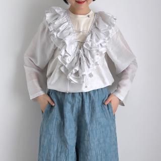 BUNON Kahdi Silk Ruffle Ribbon Blouse/BN2502*SL#IT