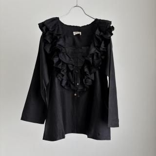 BUNON Kahdi Silk Ruffle Ribbon Blouse/BN2502*SL#IT