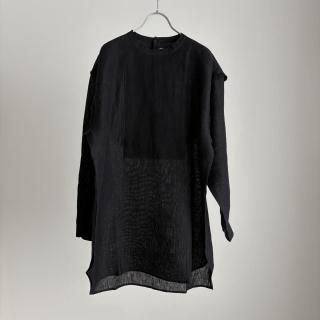 BUNON Kahdi Linen  Crochet Pin Tuck Long Blouse/BN2533*SL#IT