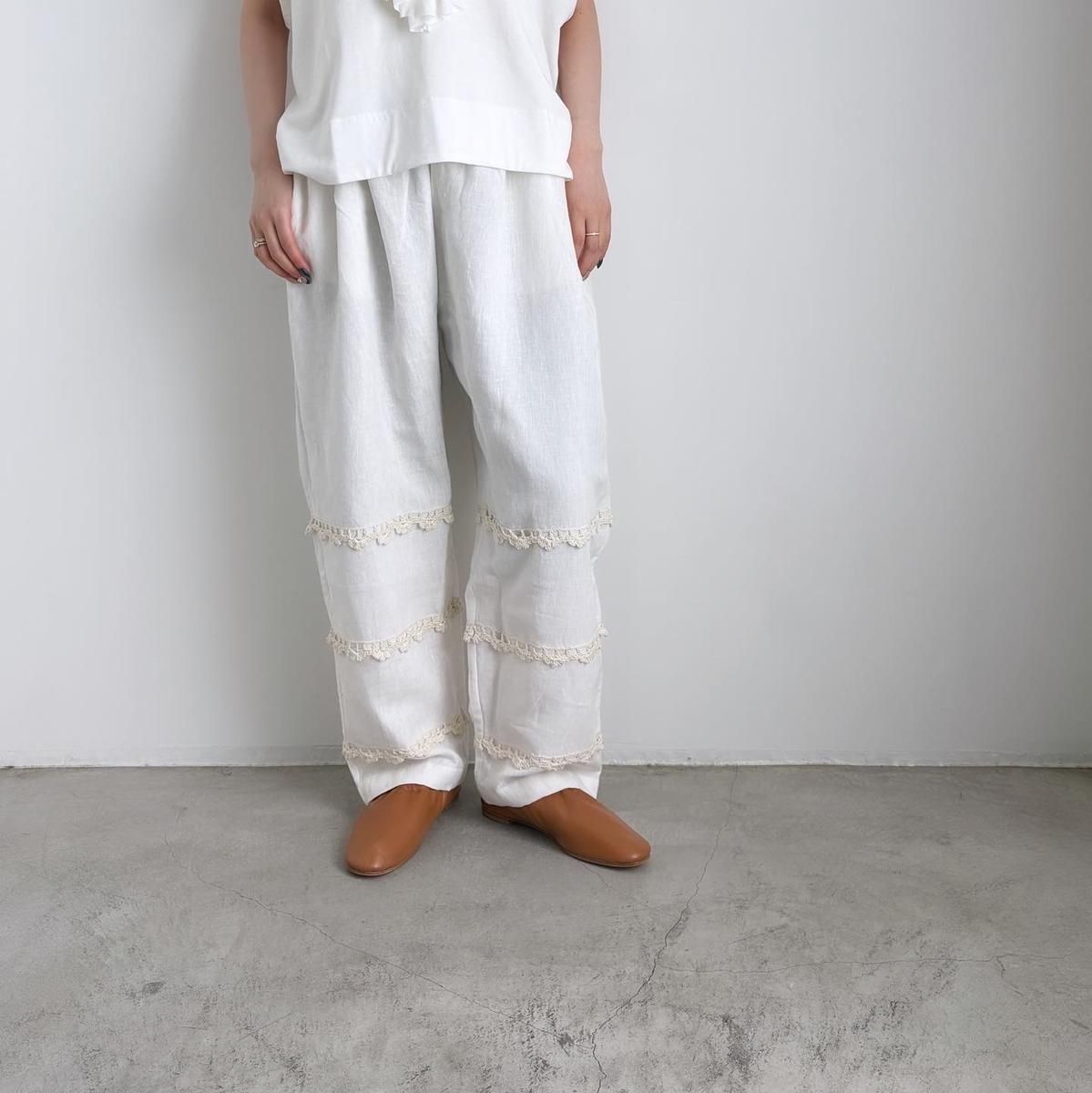 BUNON Kahdi Linen ＆ Crochet Cocoon Pants/BN2535*PT#IT - ARTHUR