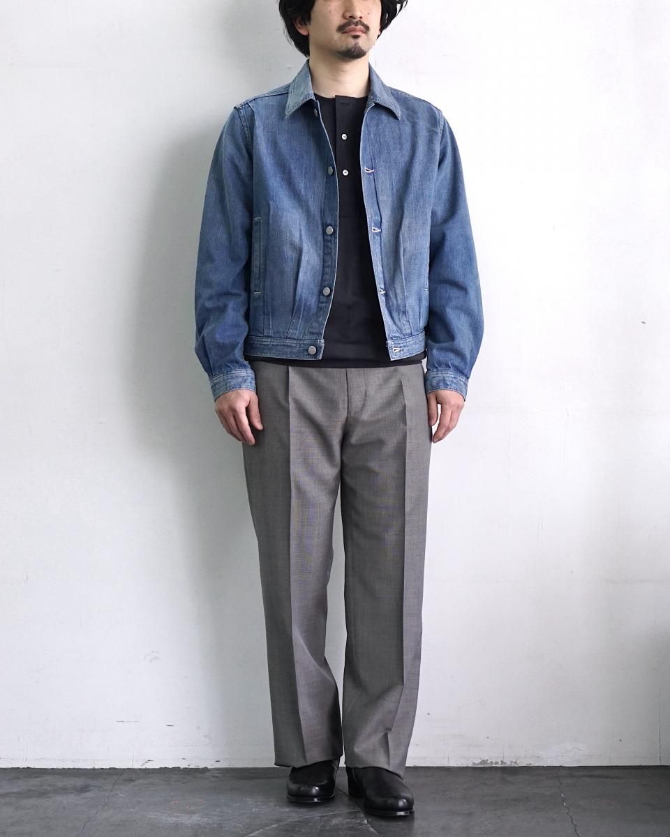 25SS AURALEE SELVEDGE FADED LIGHT DENIM BLOUSON / A25SB01DE 25SS AURALEE SELVEDGE FADED LIGHT DENIM BLOUSON / A25SB01DE