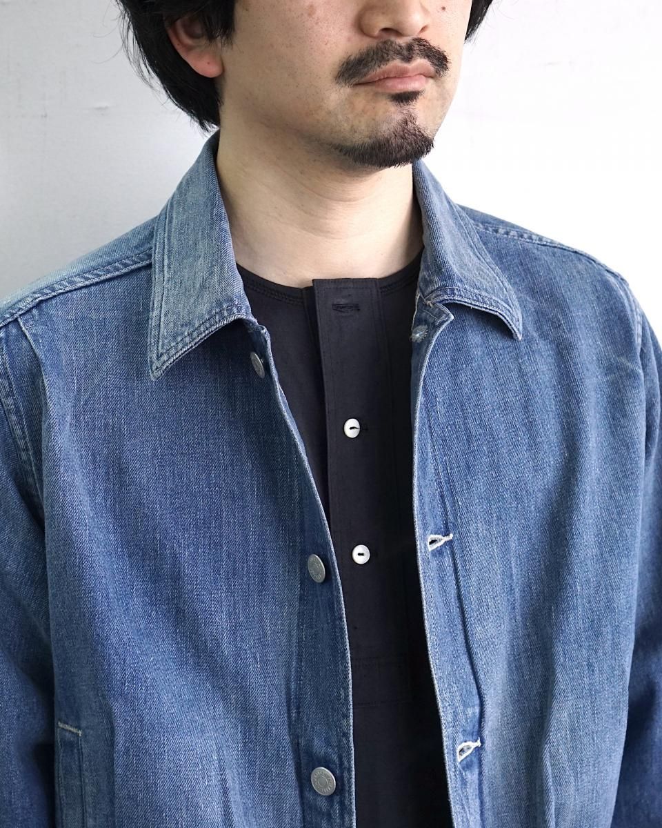 25SS AURALEE SELVEDGE FADED LIGHT DENIM BLOUSON / A25SB01DE 25SS AURALEE SELVEDGE FADED LIGHT DENIM BLOUSON / A25SB01DE
