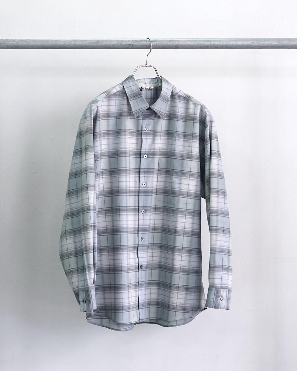 25SS AURALEE SUPER LIGHT WOOL CHECK SHIRT / A25SS01LC*SL#GH 25SS AURALEE SUPER LIGHT WOOL CHECK SHIRT / A25SS01LC*SL#GH