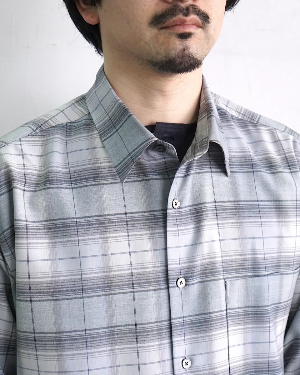 25SS AURALEE SUPER LIGHT WOOL CHECK SHIRT / A25SS01LC*SL#GH 25SS AURALEE SUPER LIGHT WOOL CHECK SHIRT / A25SS01LC*SL#GH